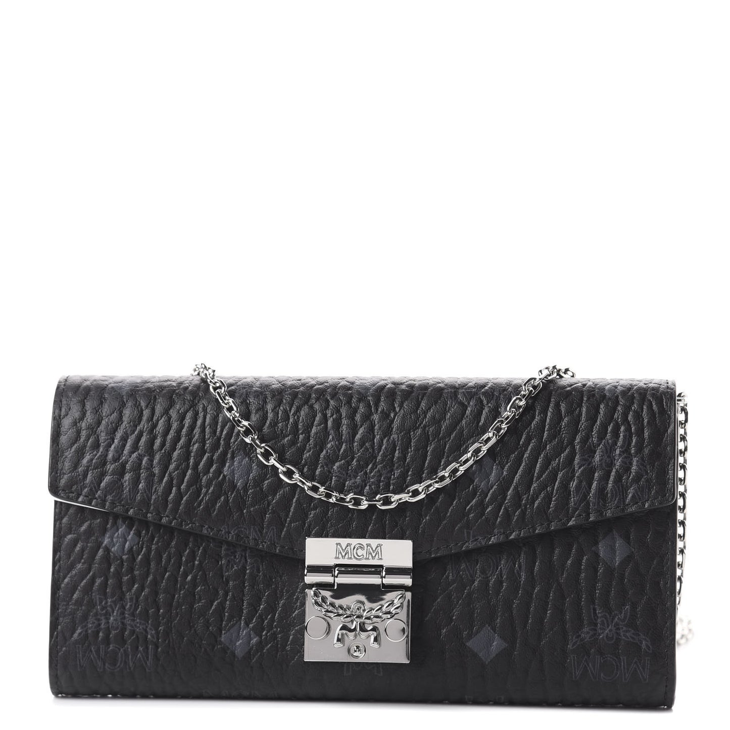 Visetos Large Patricia Wallet On Chain Black