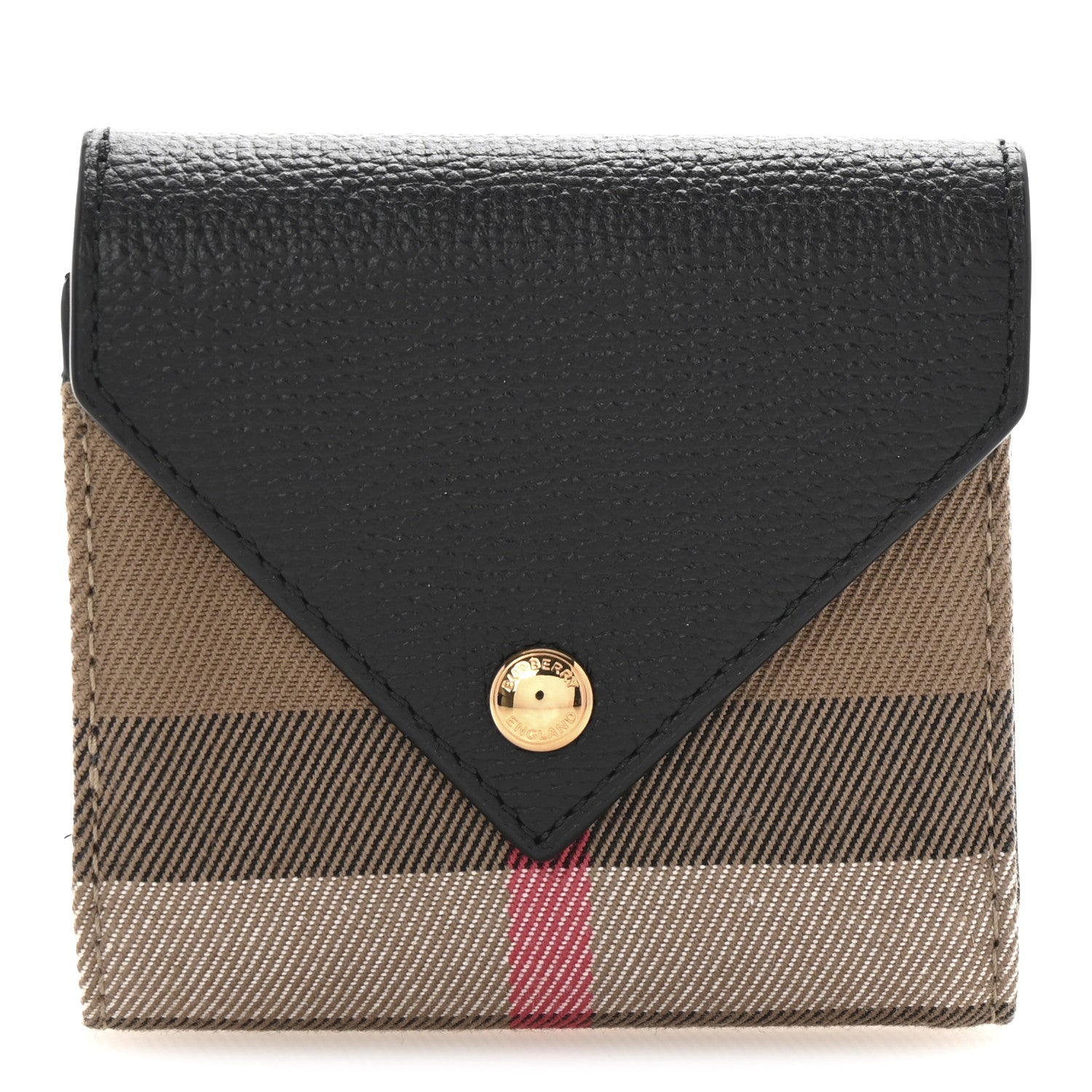 Burberry Haymarket Check Compact Wallet Black 1 of 7