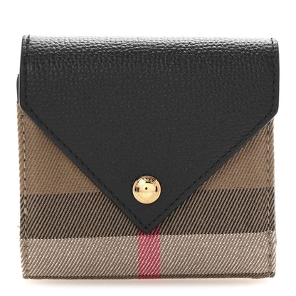 Burberry Haymarket Check Compact Wallet Black 1 of 7