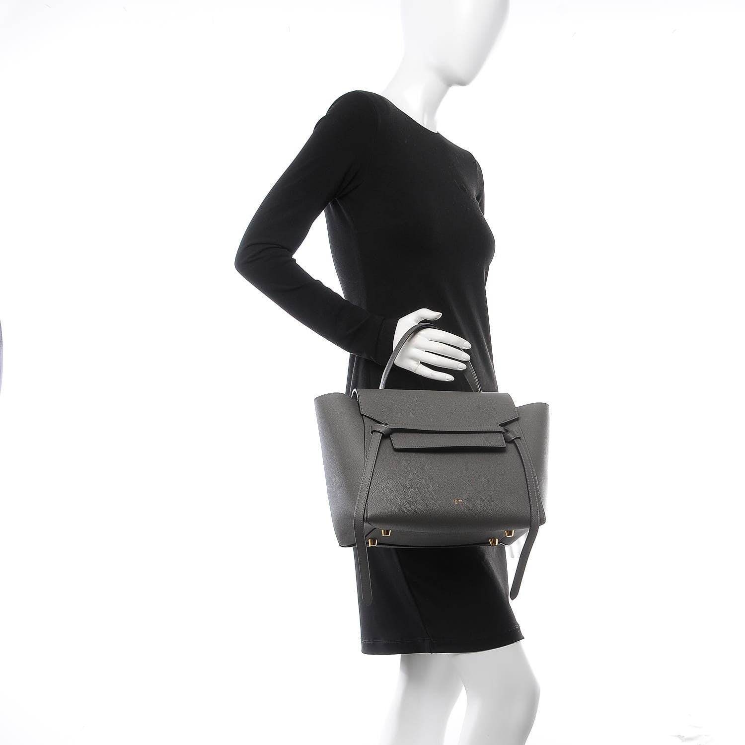 Celine Grained Calfskin Mini Belt Bag Grey 3 of 8