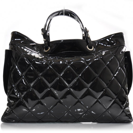 Vinyl Quilted Paris Biarritz XL Tote Black