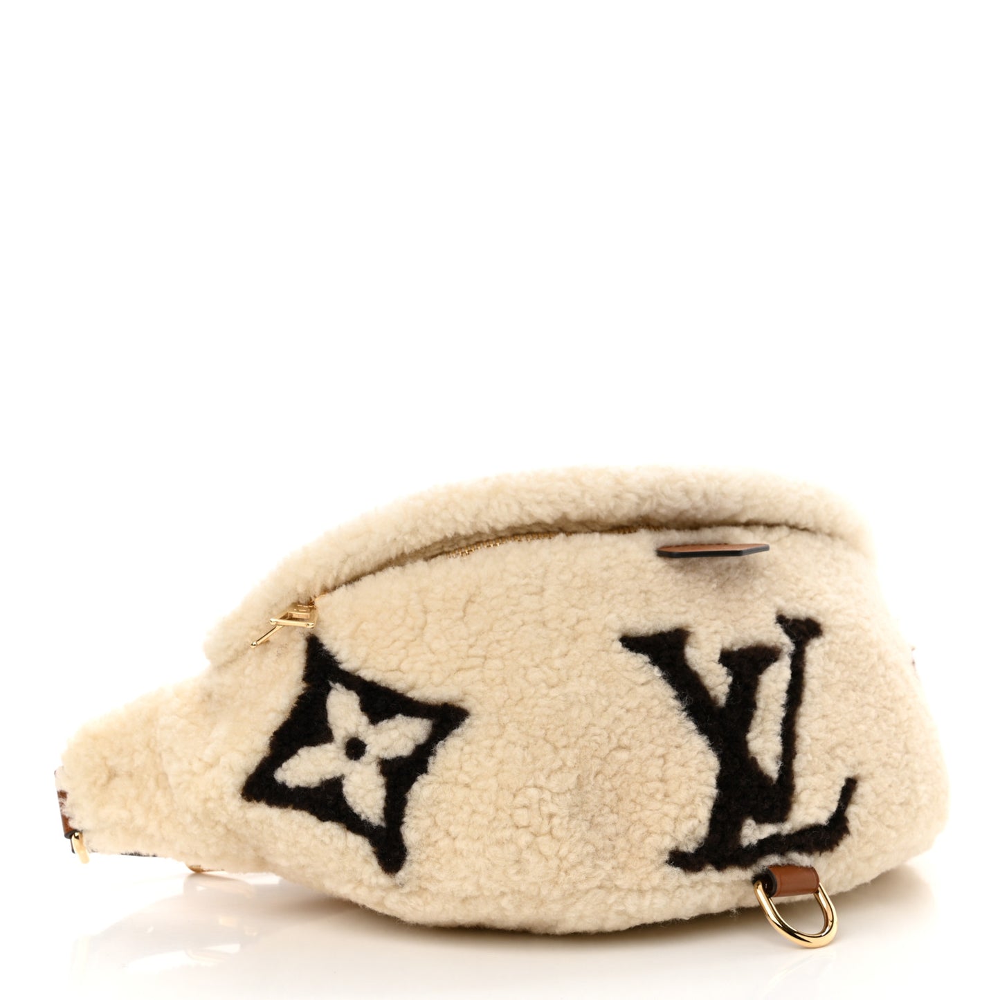 Shearling Monogram LV Ski Bumbag Cream Brown