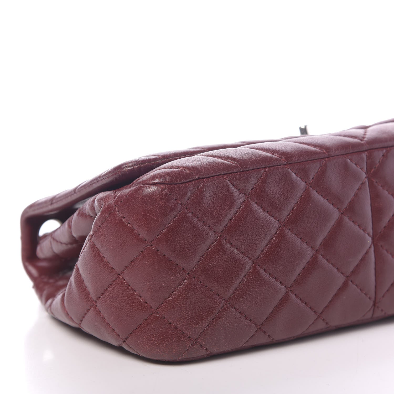 Chanel Lambskin Chevron Quilted Medium Surpique Flap Dark Red 8 of 10