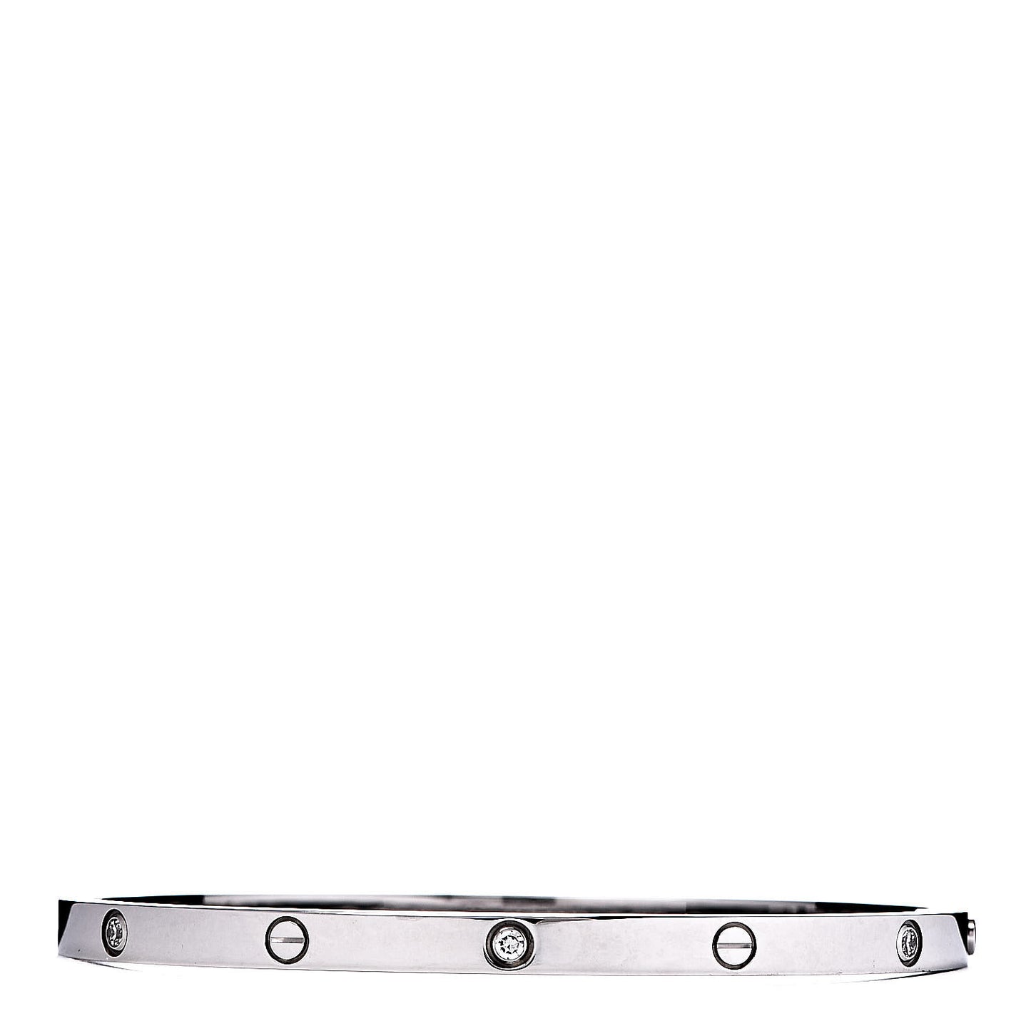 18K White Gold 6 Diamond Small LOVE Bracelet 16
