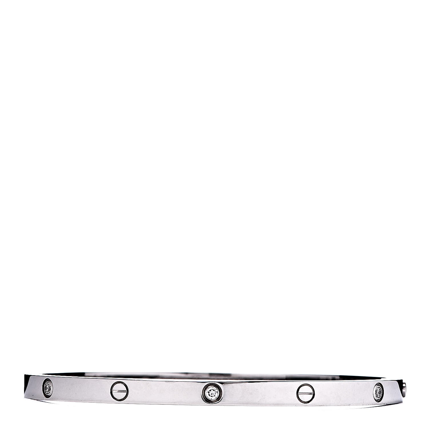 Cartier 18K White Gold 6 Diamond Small LOVE Bracelet 16 1 of 6