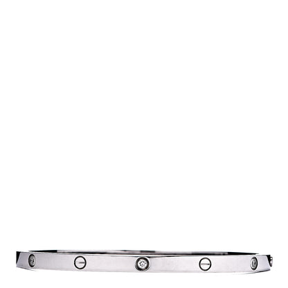 Cartier 18K White Gold 6 Diamond Small LOVE Bracelet 16 1 of 6