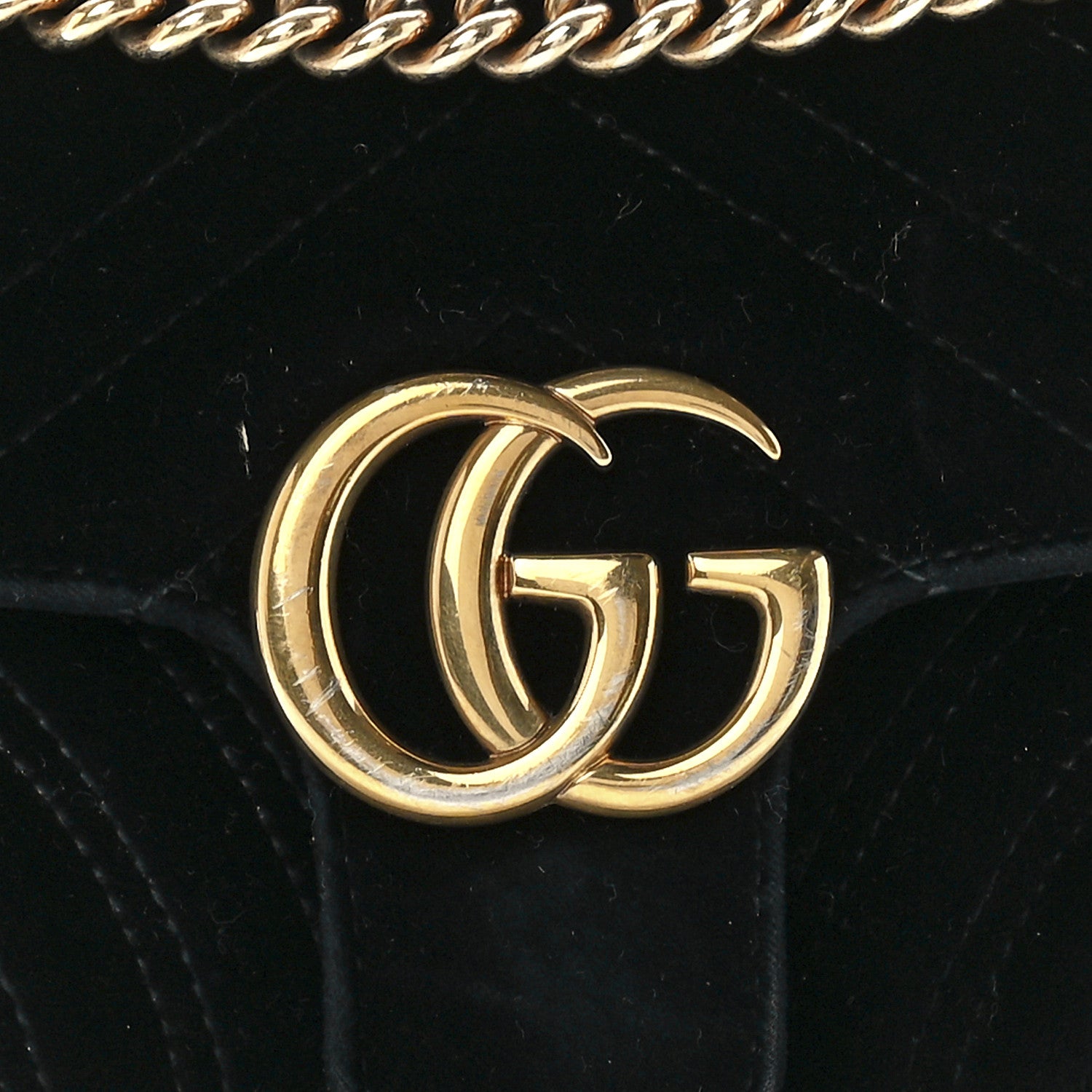 Gucci Velvet Matelasse Mini GG Marmont Shoulder Bag Black 9 of 12