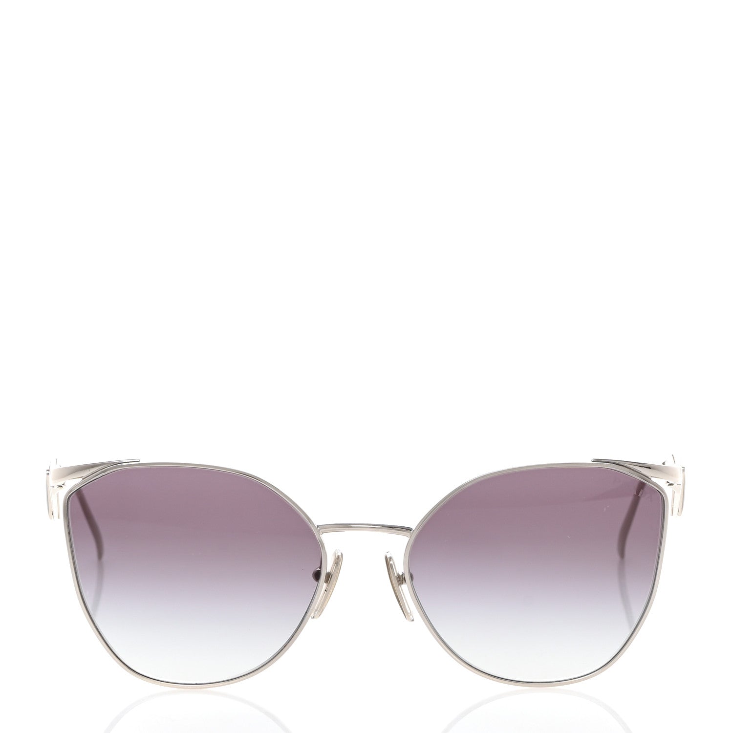 Prada Metal Symbole Triangle Logo Sunglasses SPR50Z Silver Black 2 of 7