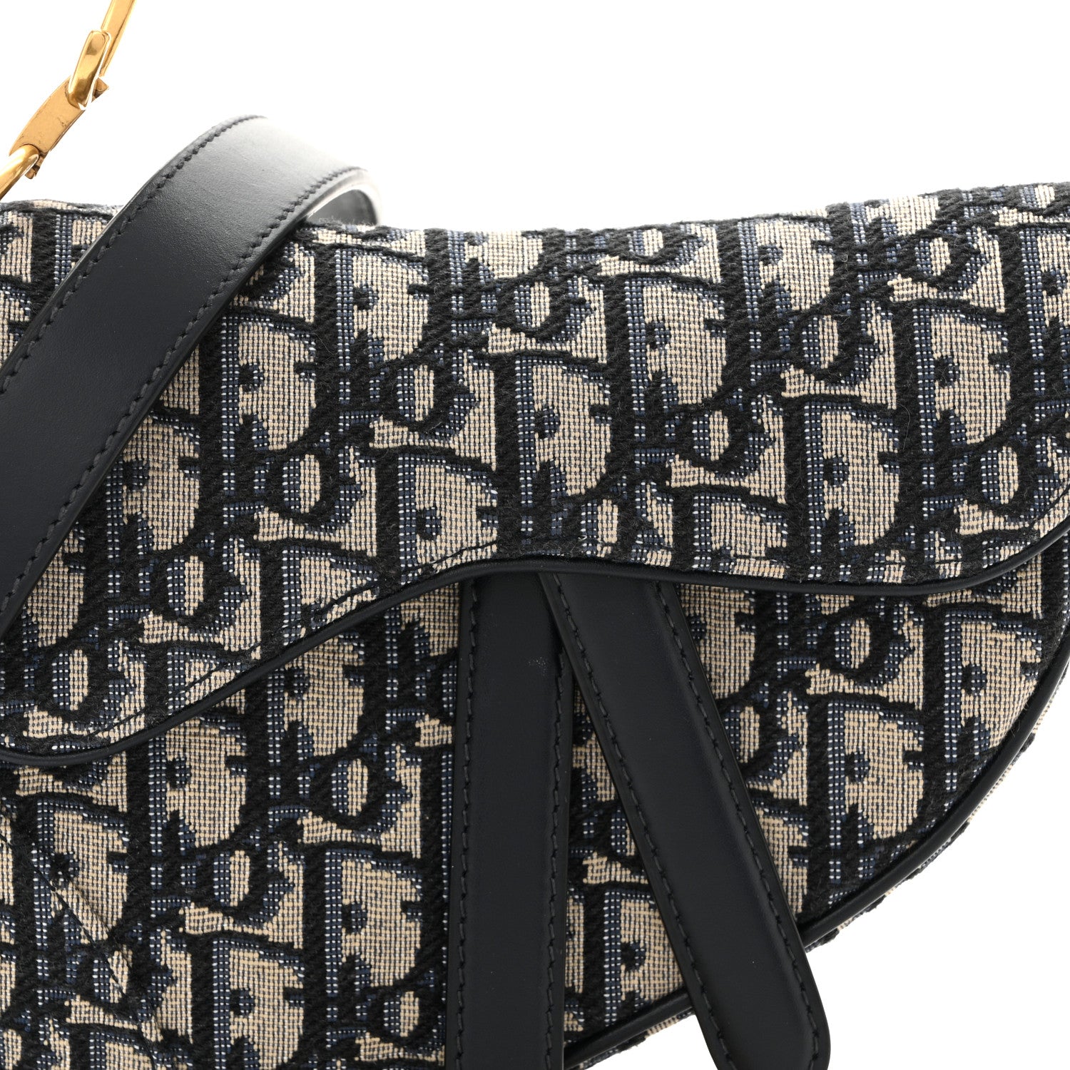 Christian Dior Oblique Mini Saddle Bag With Strap Blue 8 of 10