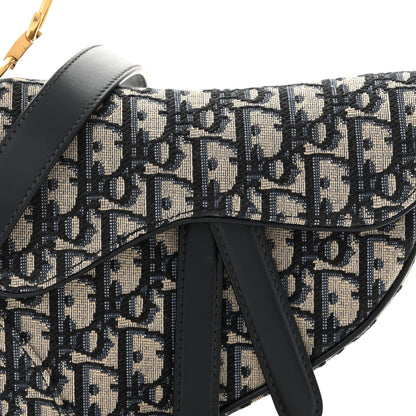 Christian Dior Oblique Mini Saddle Bag With Strap Blue 8 of 10