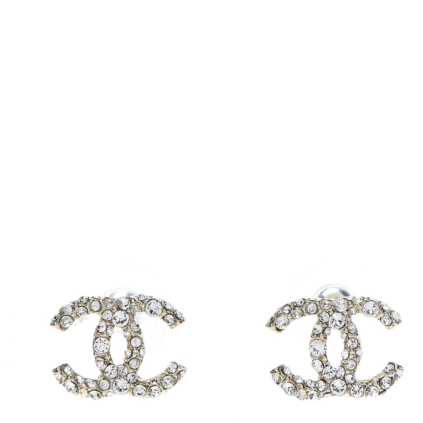 Crystal CC Earrings Light Gold
