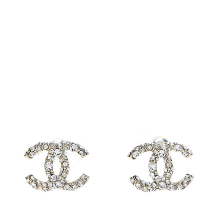 Chanel Crystal CC Earrings Light Gold 1 of 5
