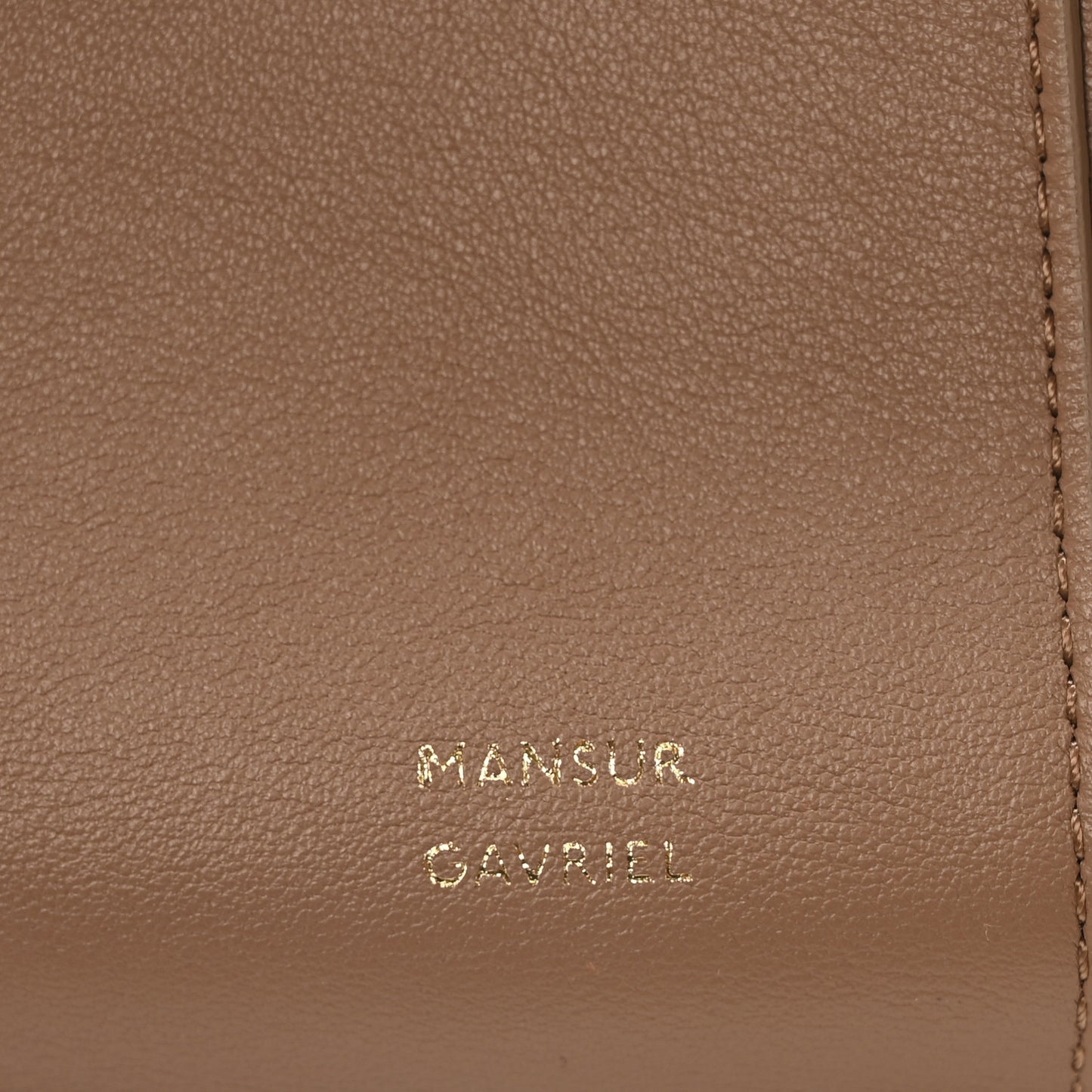 Calfskin Flores Drawstring Bag Biscotto