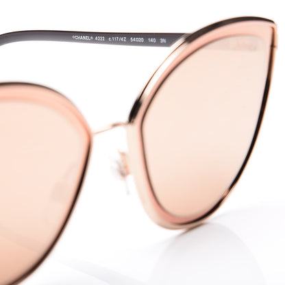 Chanel Metal Cat Eye Sunglasses 4222 Pink Gold 5 of 7