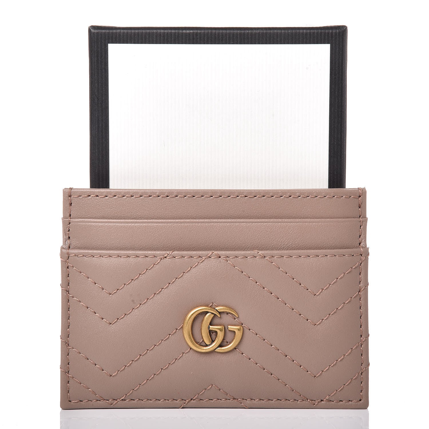 Gucci Calfskin Matelasse GG Marmont Card Holder Perfect Pink 7 of 7