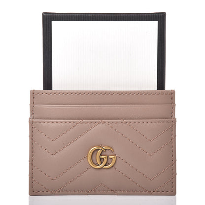 Gucci Calfskin Matelasse GG Marmont Card Holder Perfect Pink 7 of 7