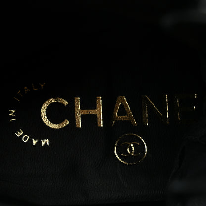 Chanel Shiny Calfskin Quilted Lace Up Combat Boots 37.5 Black 8 of 10