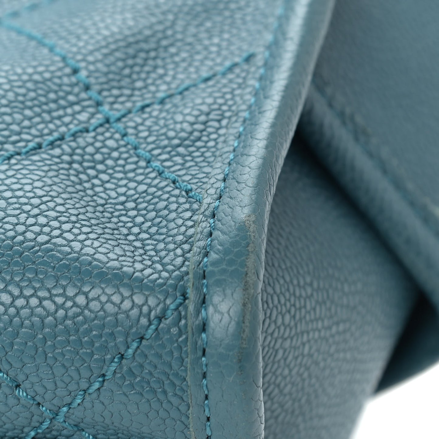 Caviar Quilted Small Deauville Bowling Bag Blue