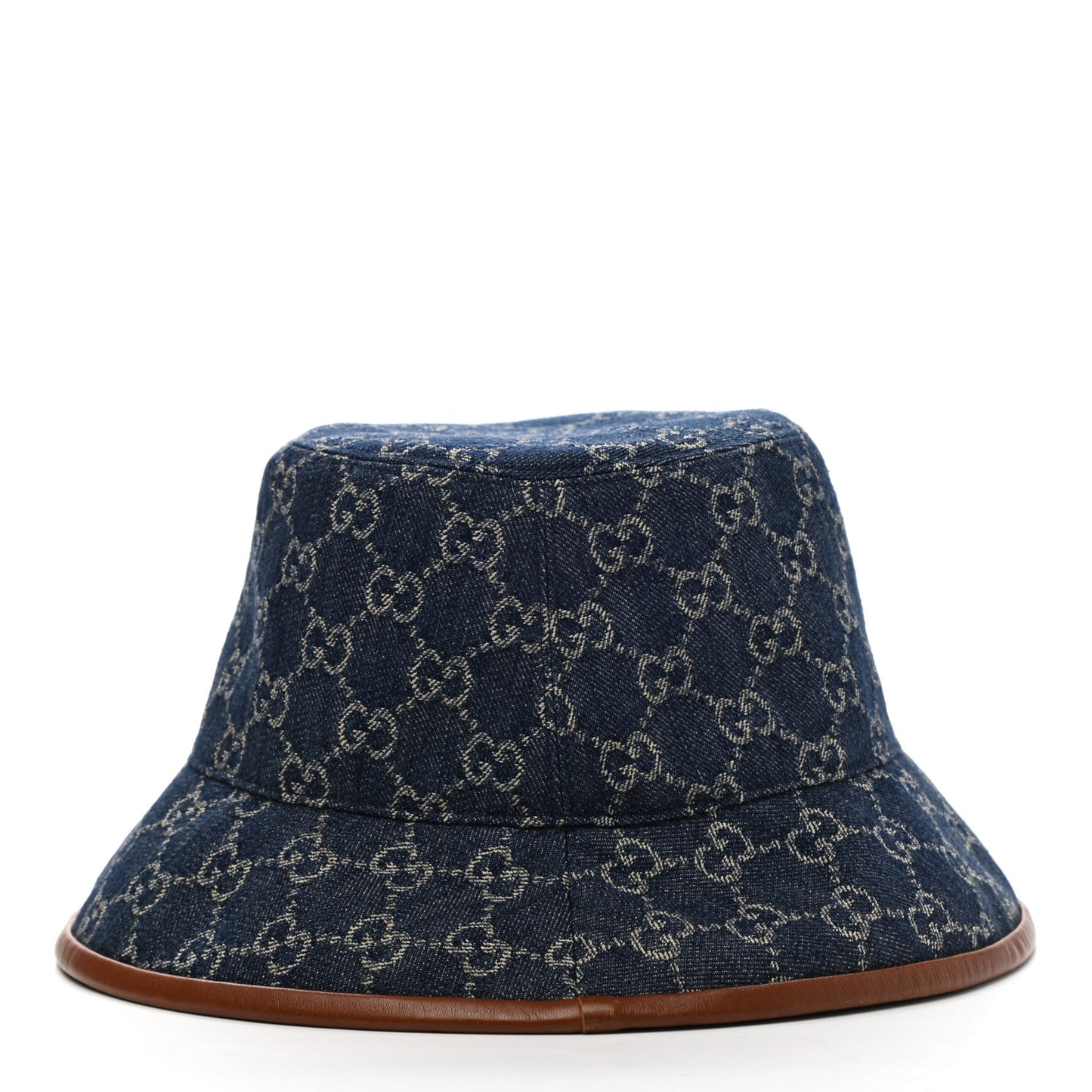 Washed Jacquard Denim Nappa GG Monogram Oscar Bucket Hat M Denim Cuir