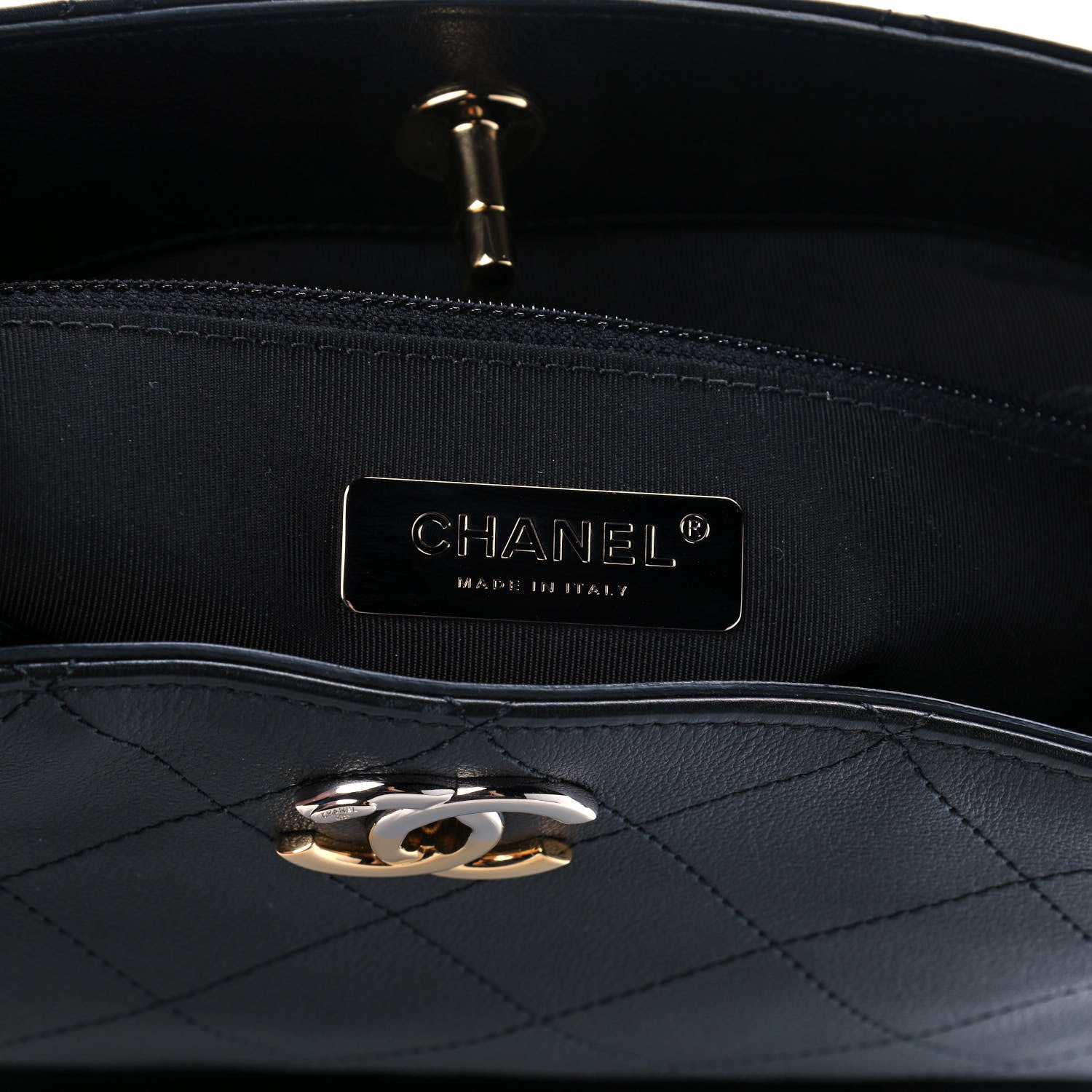 Chanel Calfskin Stitched Precious Union Hobo Bag Black 6 of 10