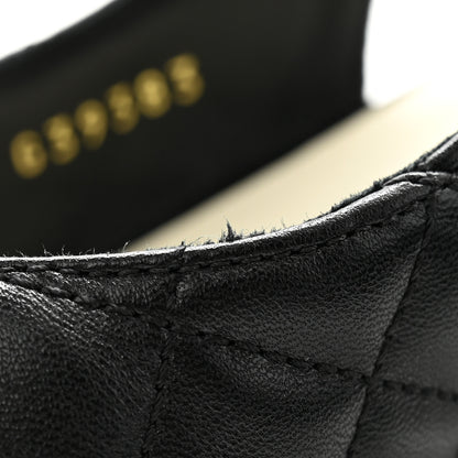 Chanel Lambskin Patent Quilted Cap Toe Mary Jane Flats 37.5 Black 9 of 10