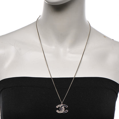 Chanel Pearl Beaded CC Necklace White Blue Silver 2 of 6