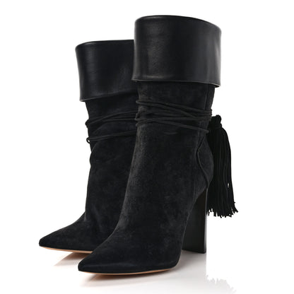 Saint Laurent Calfskin Suede Tanger Tassel Boot 35 Black 3 of 7
