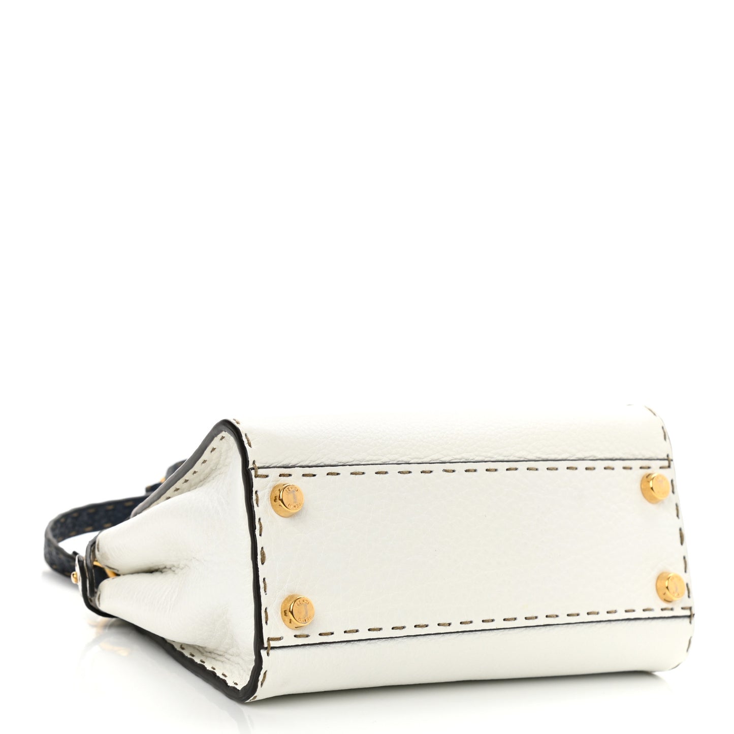 Cuoio Romano Selleria Tri-color Mini Peekaboo Iconic Satchel White Indaco Saddler