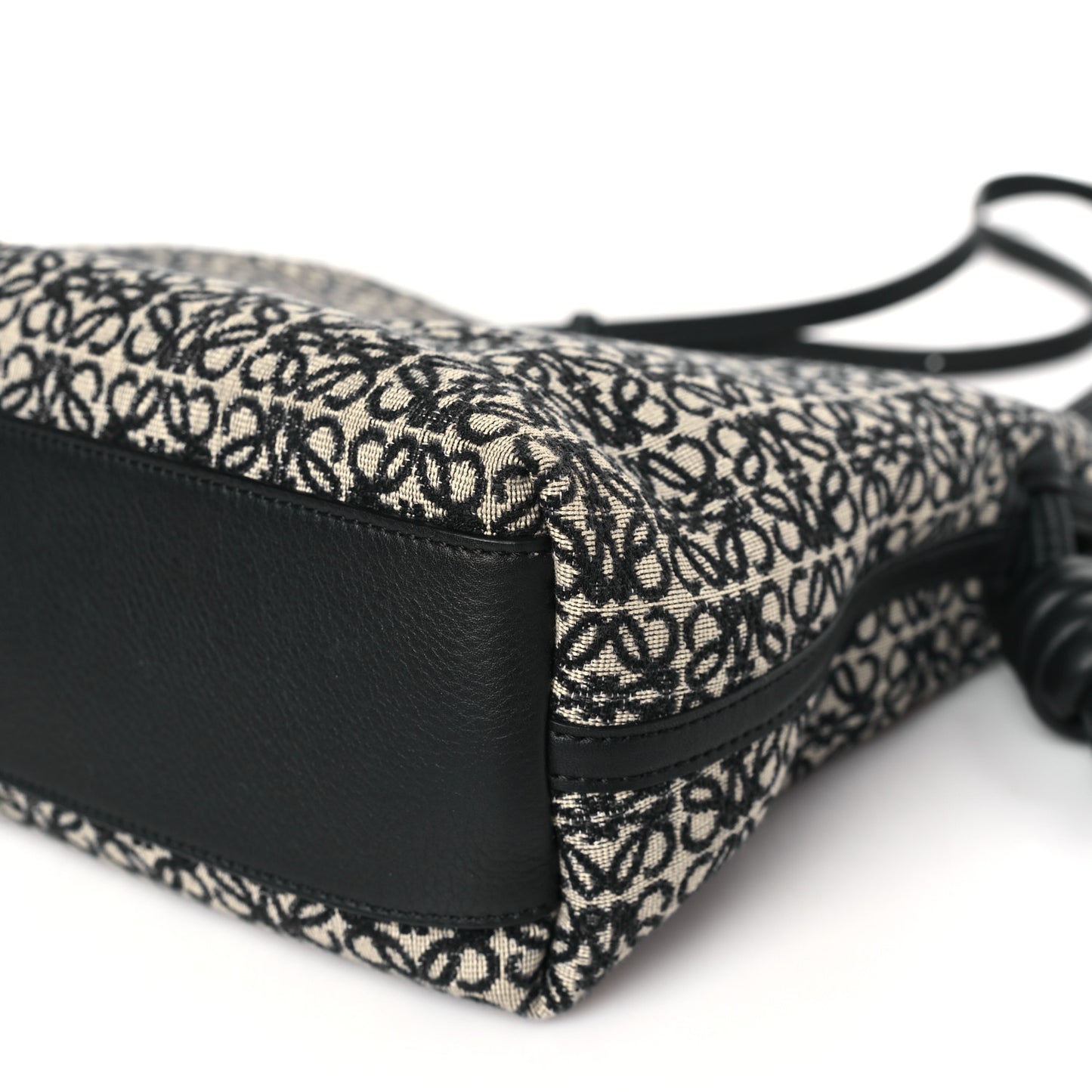 Jacquard Anagram Calfskin Flamenco Knot Clutch Navy Black