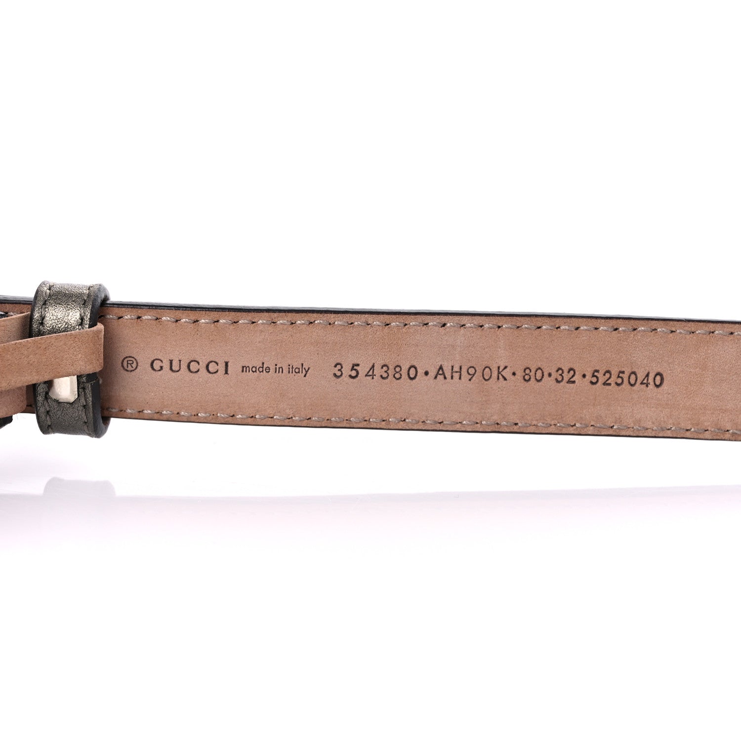 Gucci Calfskin Crystal Interlocking G Belt 80 32 Sasso 3 of 6