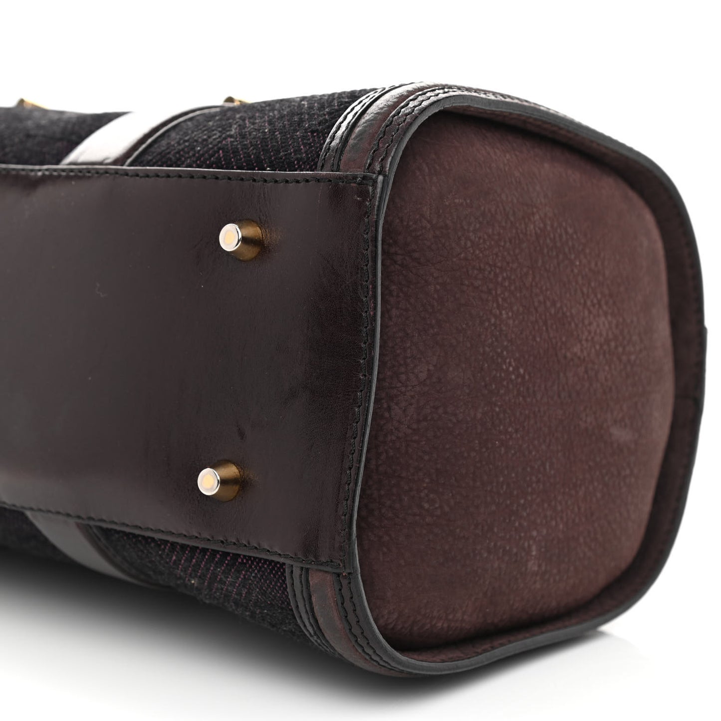 Prorsum Jacquard Tweed Medium Barrel Bag Dark Brown
