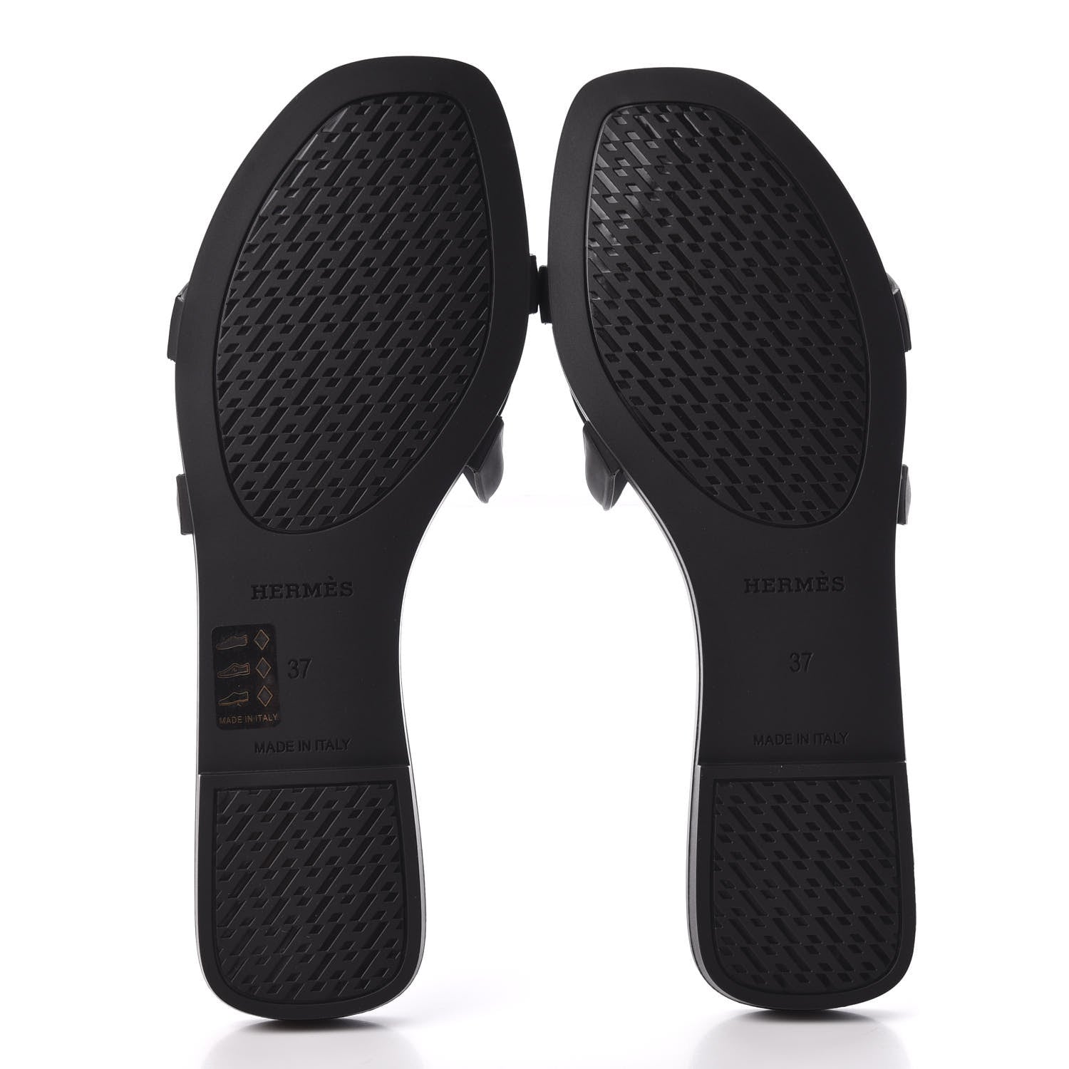 Hermes Rubber Aloha Sandals 37 Black 7 of 9
