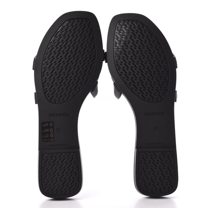Hermes Rubber Aloha Sandals 37 Black 7 of 9