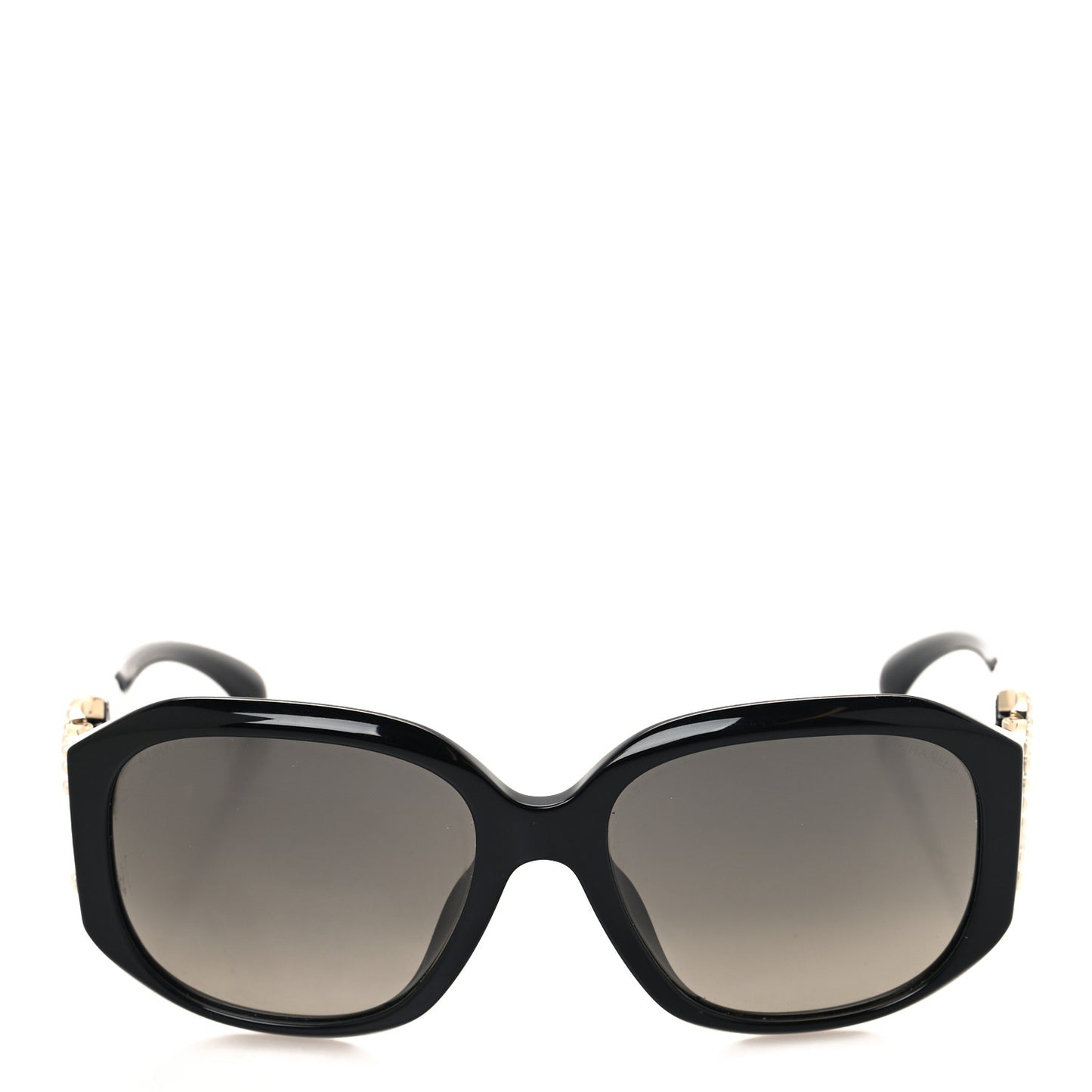 Acetate Pearl CC Square Sunglasses 71501-A Black
