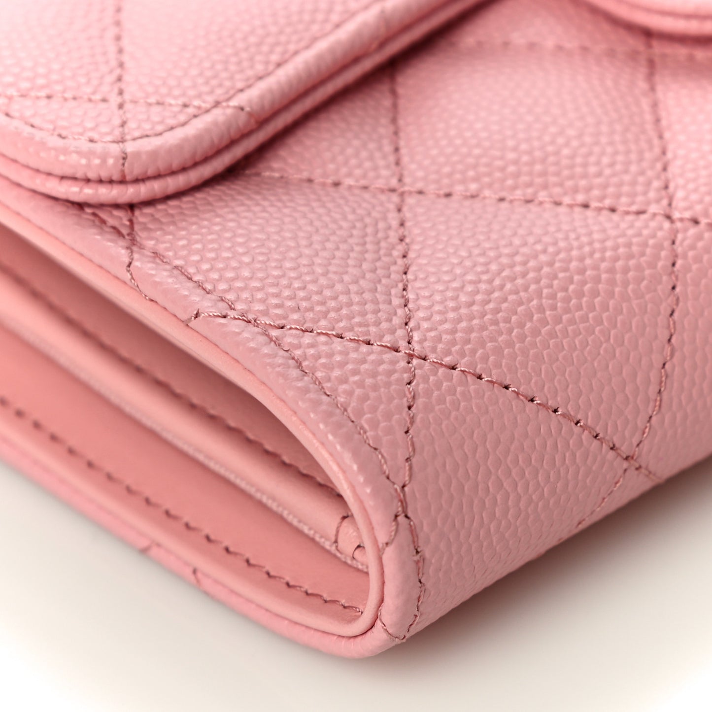 Caviar Quilted Medium Flap Wallet Pink
