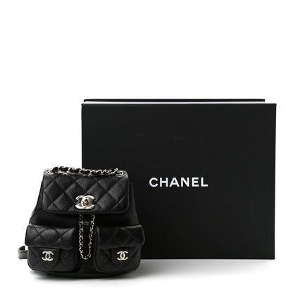 Chanel Shiny Caviar Quilted Small Duma Pockets Drawstring Backpack Black 11 of 11