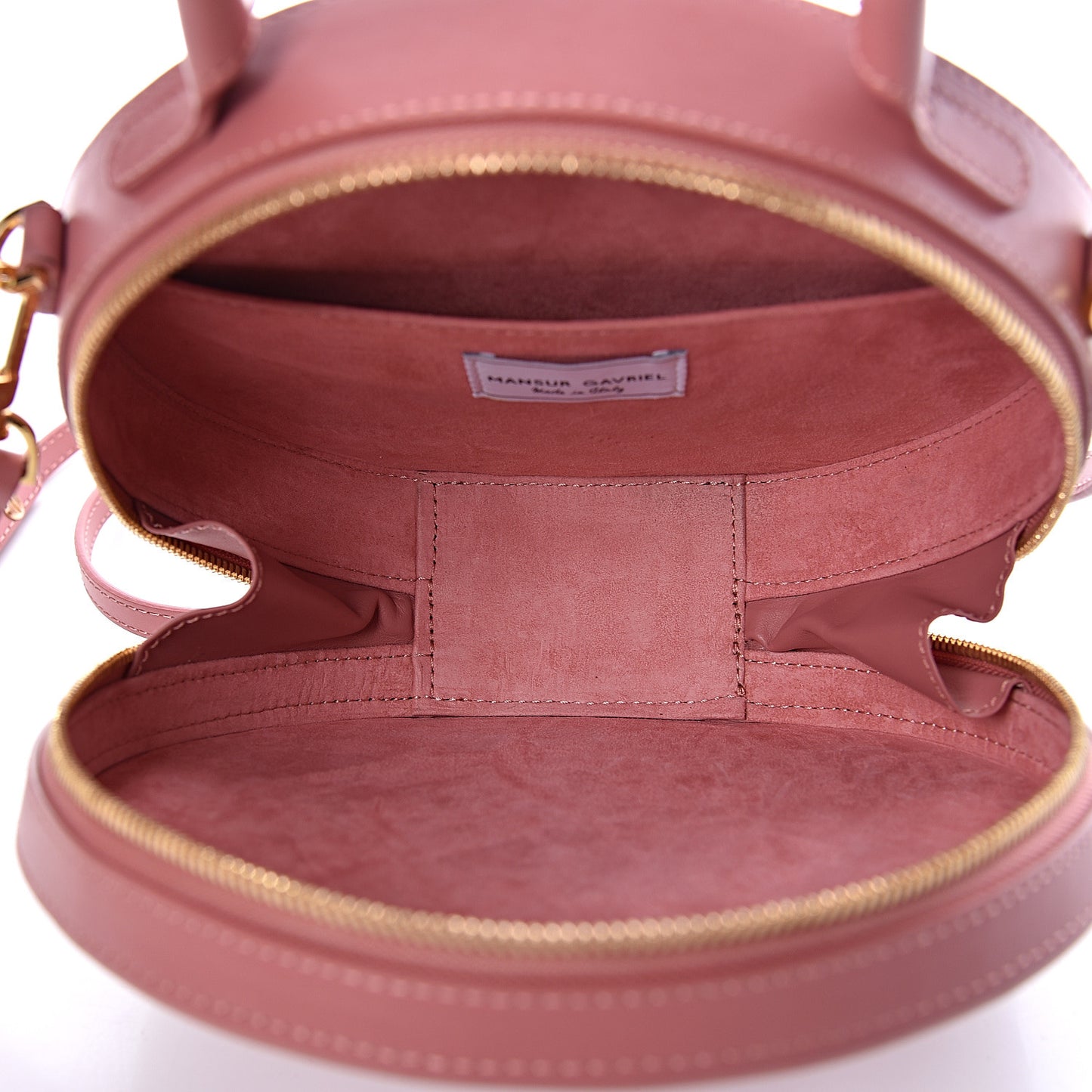 Calfskin Circle Crossbody Bag Blush