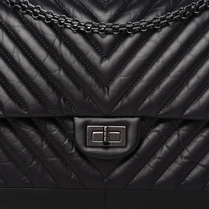 Chanel Aged Calfskin Chevron Quilted 2.55 Reissue 226 So Black 10 of 11