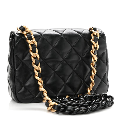 Chanel Lambskin Quilted Small Lacquered Chain Flap Black 3 of 11