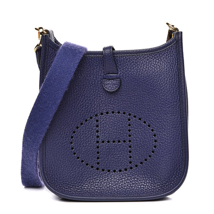 Hermes Taurillon Clemence Evelyne TPM Bleu Encre 1 of 12