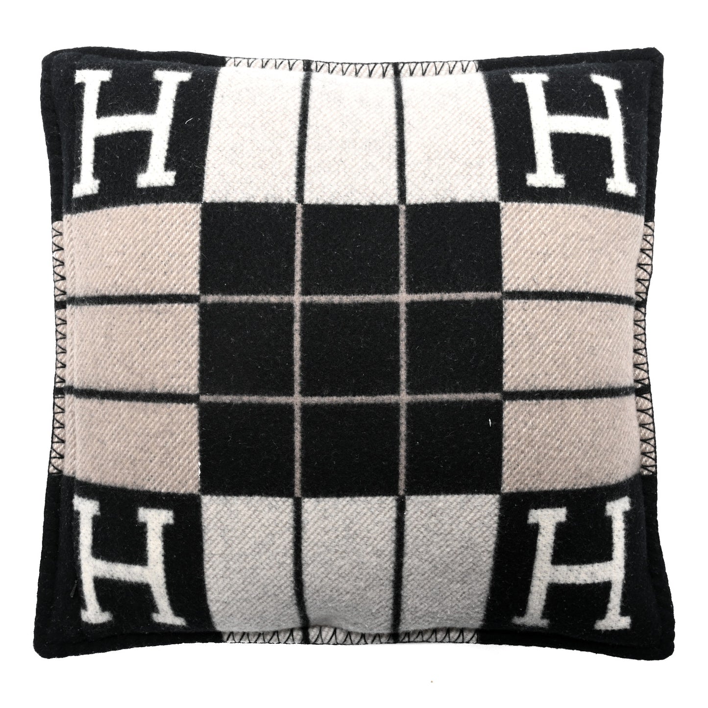Wool Cashmere Avalon III Pillow PM Ecru Black