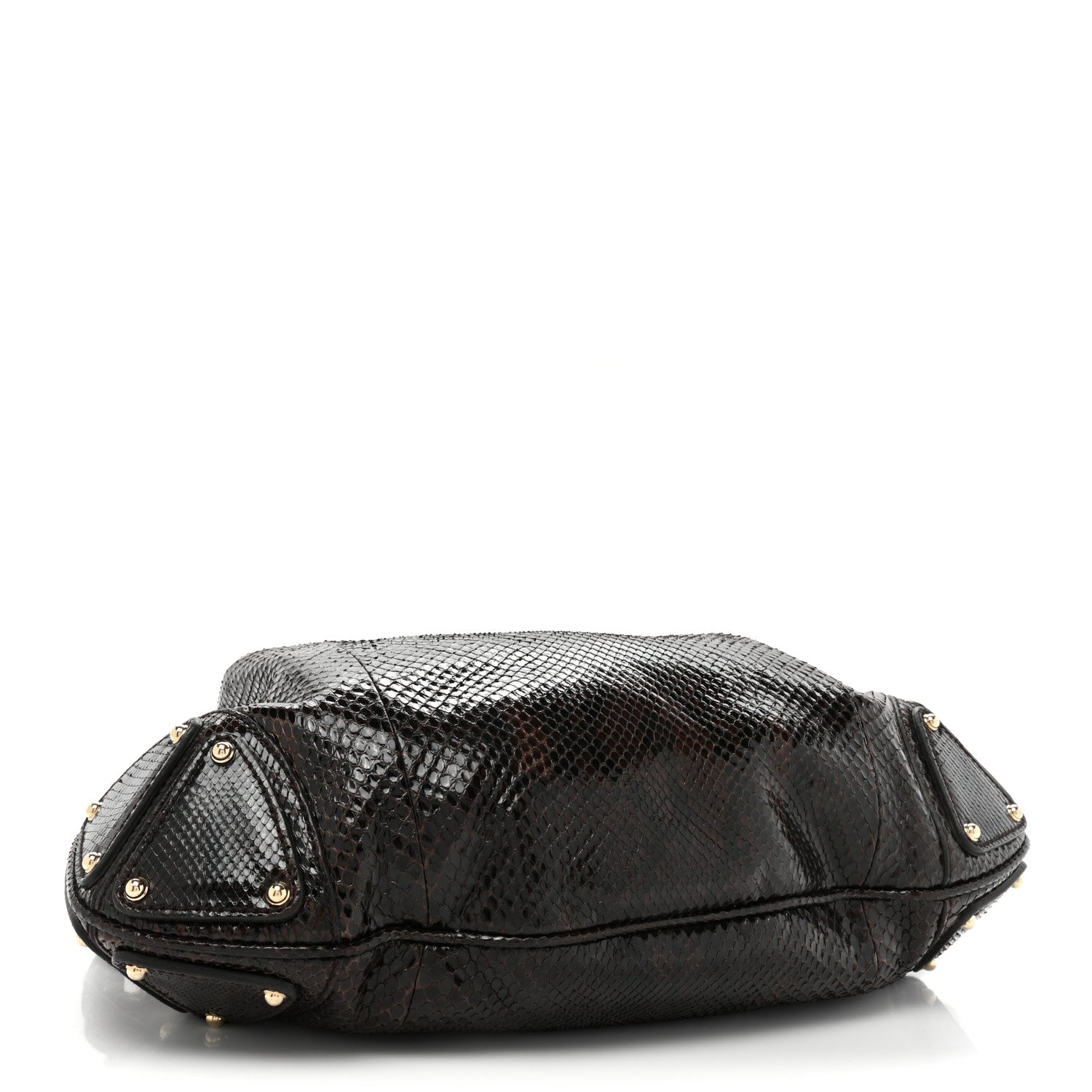 Gucci Snakeskin Medium Indy Top Handle Hobo Brown 4 of 9