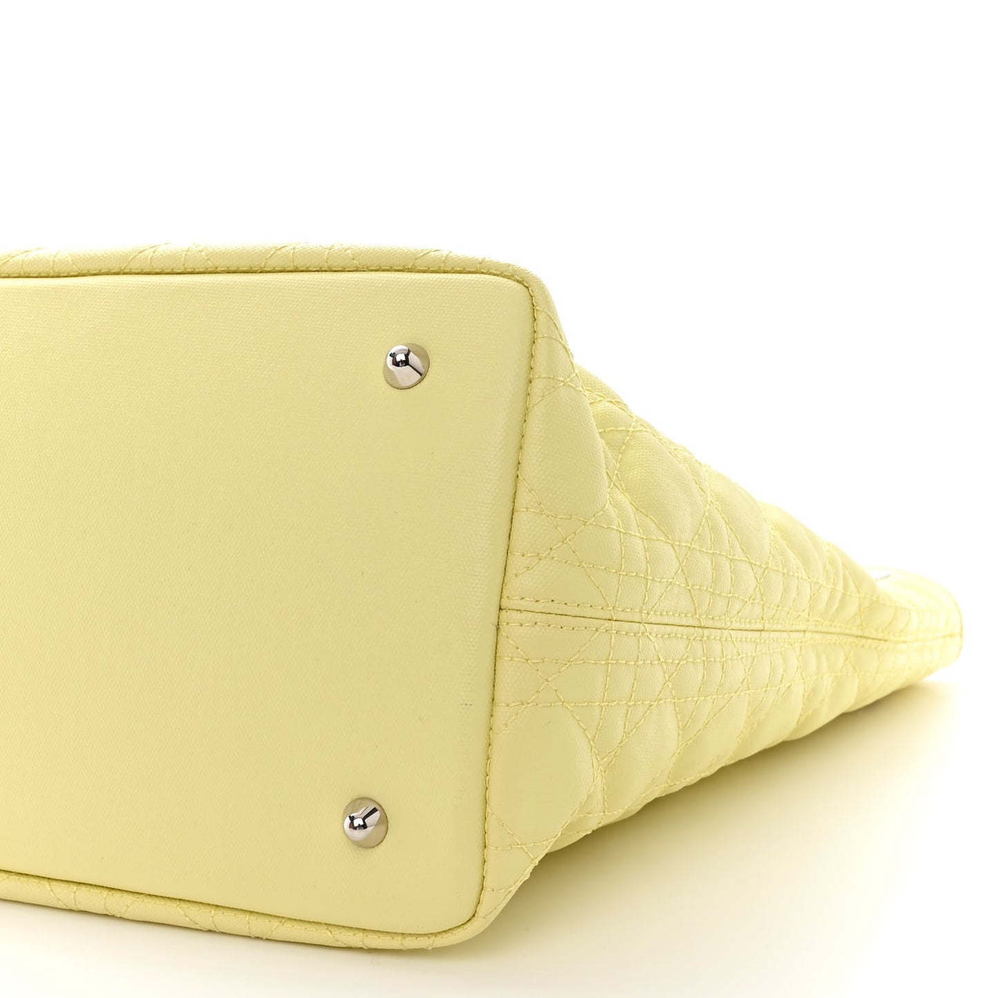 Coated Canvas Cannage Medium Panarea Tote Light Yellow