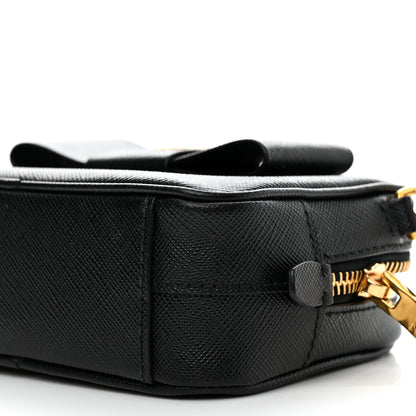 Prada Saffiano Fiocco Bow Camera Crossbody Bag Black 10 of 10