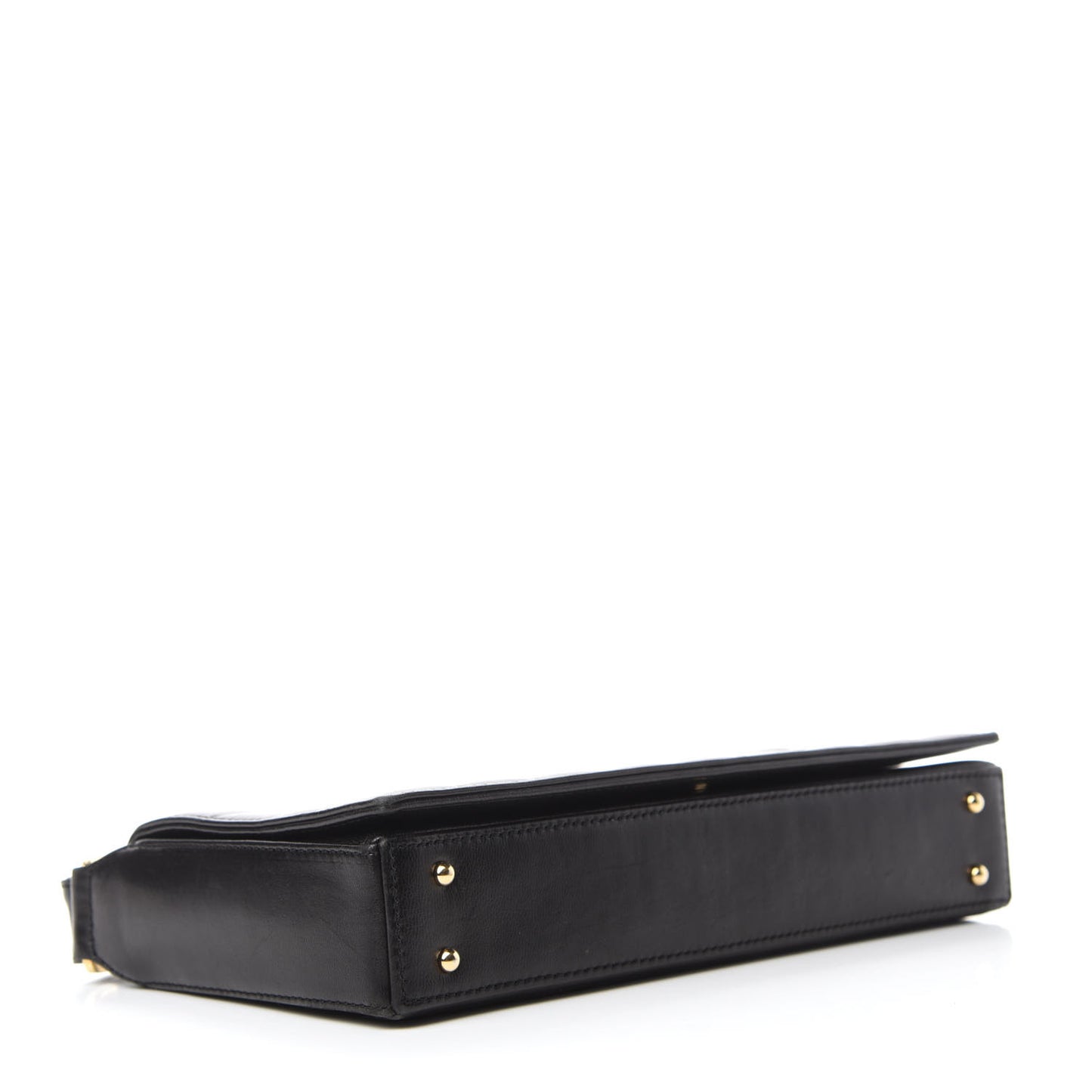 Lambskin Quilted CC Chocolate Bar Flap Black