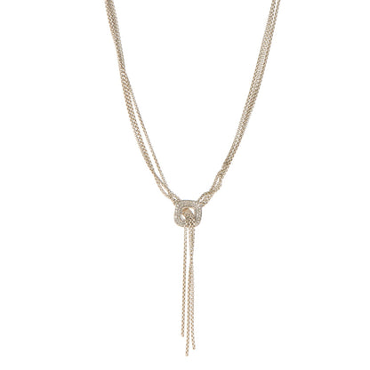 David Yurman Sterling Silver Diamond 14mm Waterfall Lariat Necklace 1 of 4