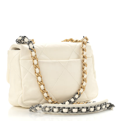 Chanel Lambskin Quilted Medium Chanel 19 Flap White 3 of 12
