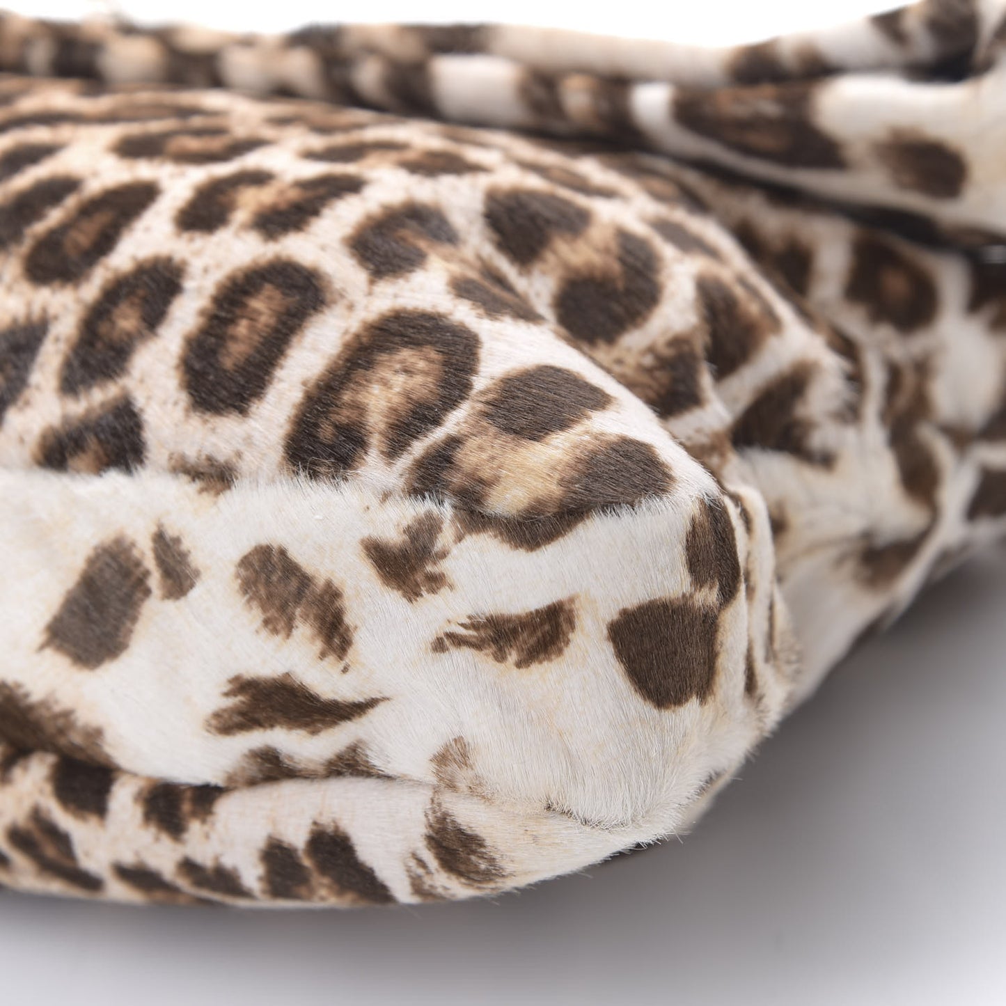 Pony Hair Leopard Crystal Flap Clutch Brown