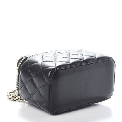 Chanel Lambskin Quilted Small Vanity Case With Chain Black 4 of 9