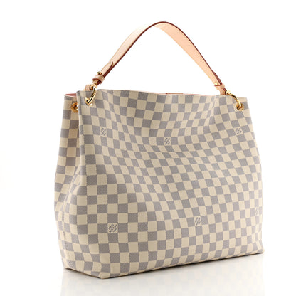 Louis Vuitton Damier Azur Graceful MM Rose Ballerine 3 of 9